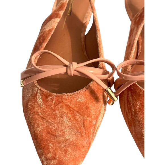 NEW Intentionally Blank Velvet Slingback Pointed Flats •10• Pink Rust Orange - Picture 5 of 12